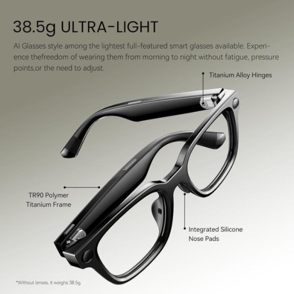 Rokid Ai Glasses Black - Kacamata dengan Kamera UltraHD dengan Layar LCD Transparan dan Ai Assistant