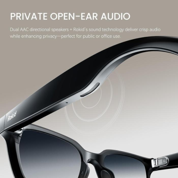 Rokid Ai Glasses Black - Kacamata dengan Kamera UltraHD dengan Layar LCD Transparan dan Ai Assistant